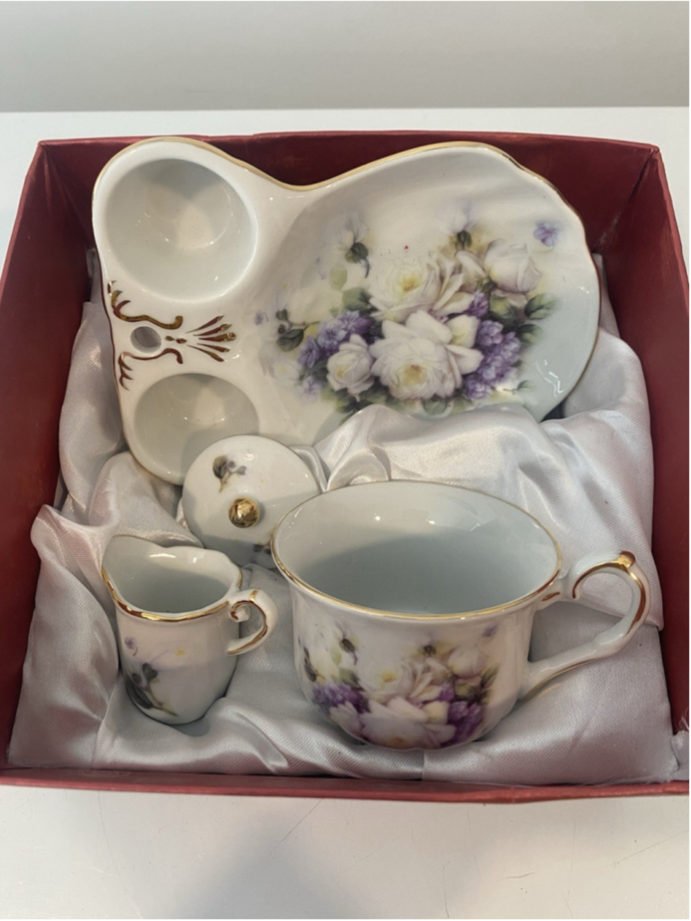 Vintage Ace Gift Collection Royal Alfreda Porcelain Mini Tea Set Floral